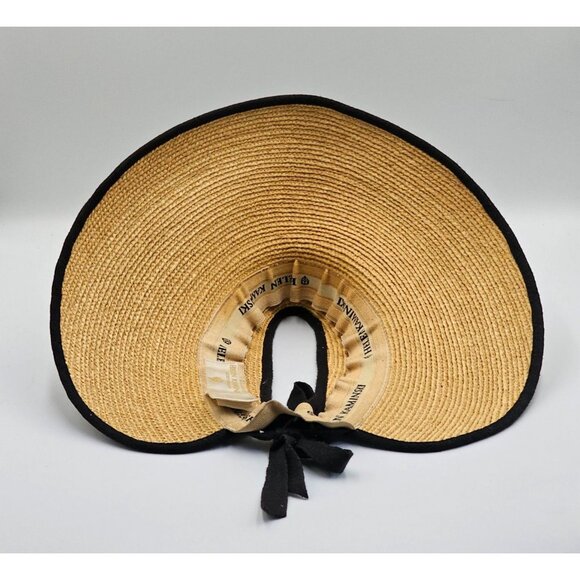 Helen Kaminsk Women's Natural & Black Mita Packable Raffia Visor One Size 2718 - Picture 9 of 14